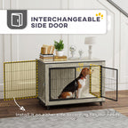 Wheeled dog crate furniture – grey – image 4