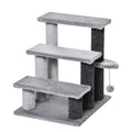 PawHut Three-Step Cat Ladder with Scratch Posts – product view 1