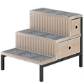 PawHut Pet Steps with Storage Drawers – Oak Tone – product view 1