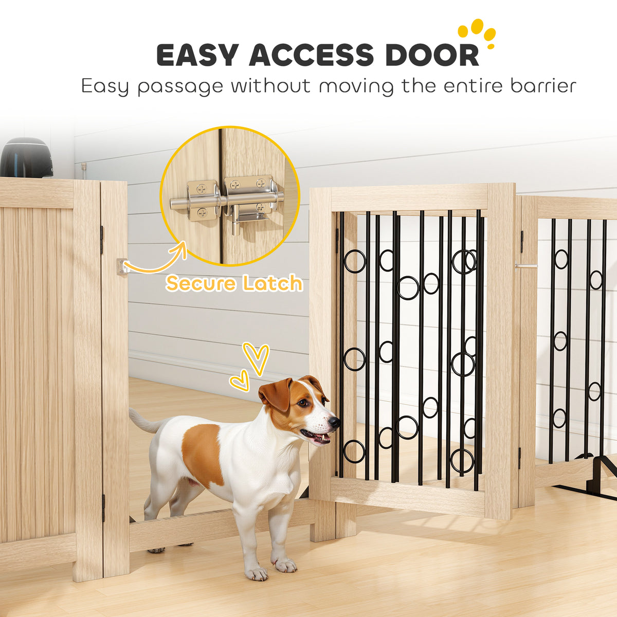 Four-panel pet gate – oak – image 2