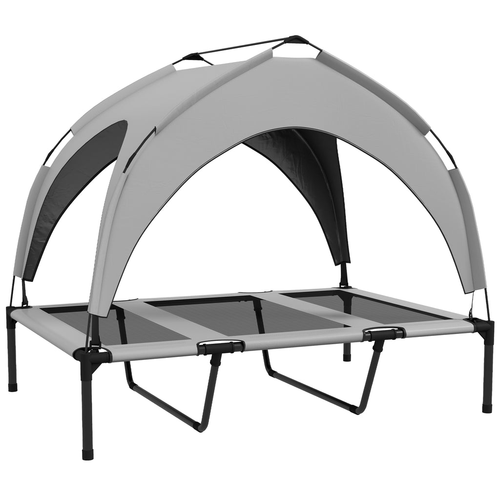 PawHut Raised Dog Bed with Canopy – Grey, 106cm – product view 1