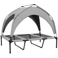 PawHut Raised Dog Bed with Canopy – Grey, 106cm – product view 1