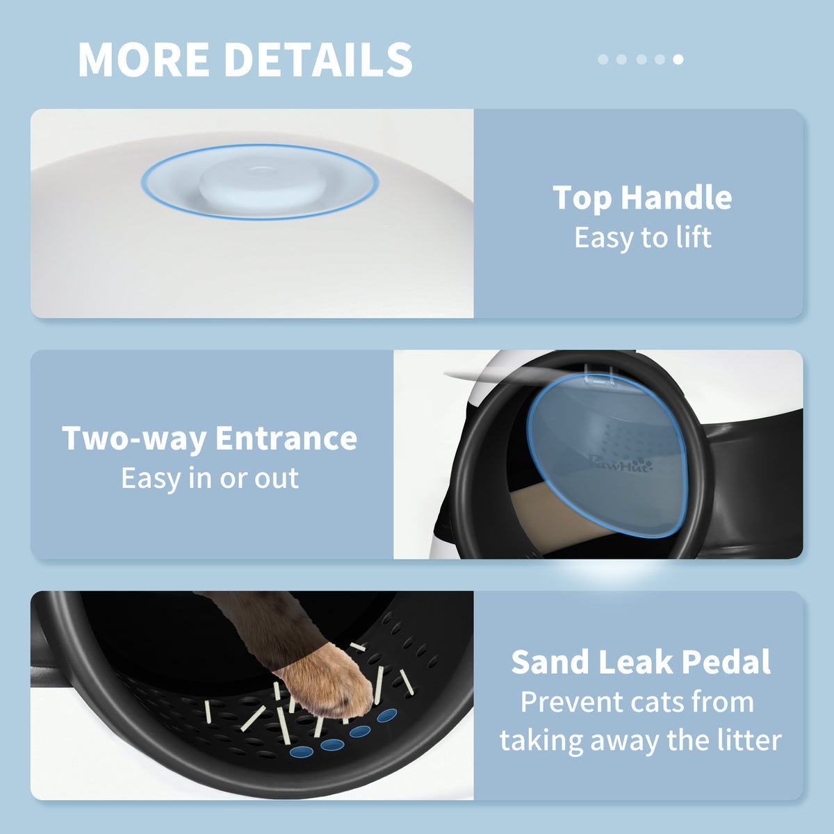 PawHut covered cat litter tray – image 4