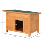 PawHut Wooden Dog Kennel with Opening Roof – 82cm – product view 3