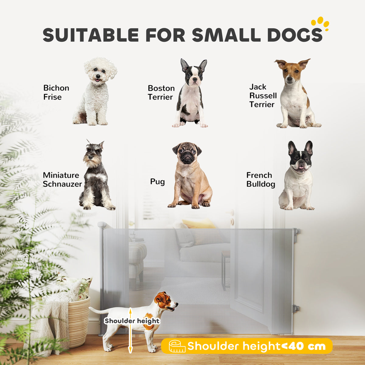 PawHut retractable mesh dog gate – image 3
