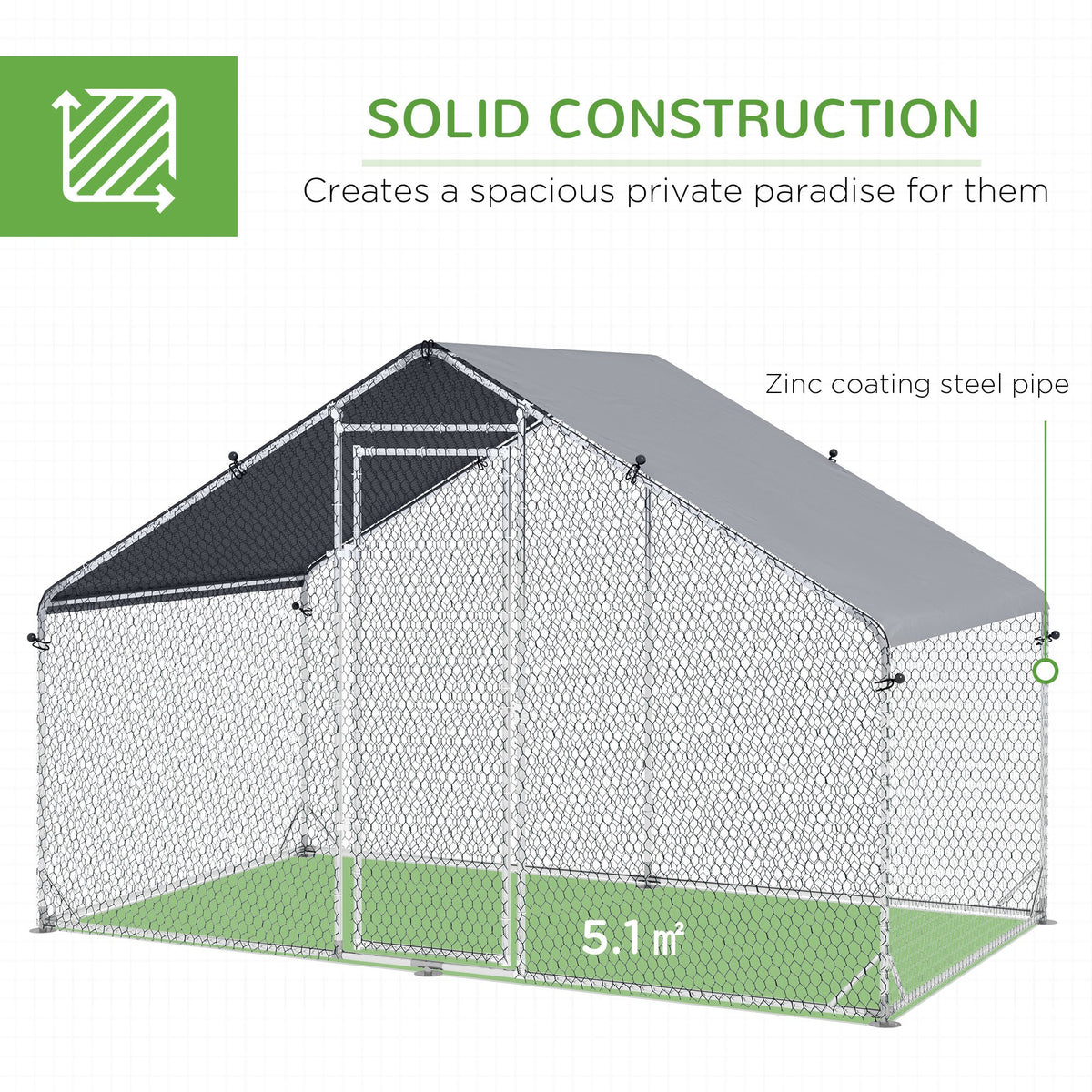 Galvanised walk-in chicken coop – image 3