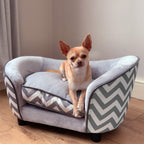 PawHut Plush Pet Sofa – Grey, XS – product view 2