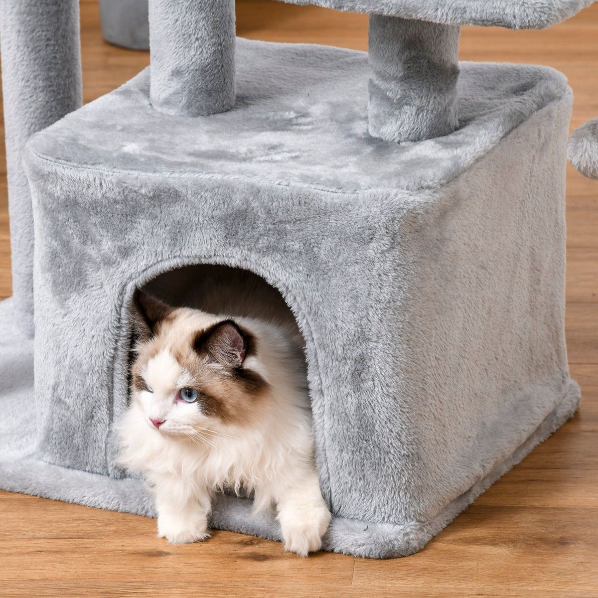 Light grey 114cm cat tree – image 2