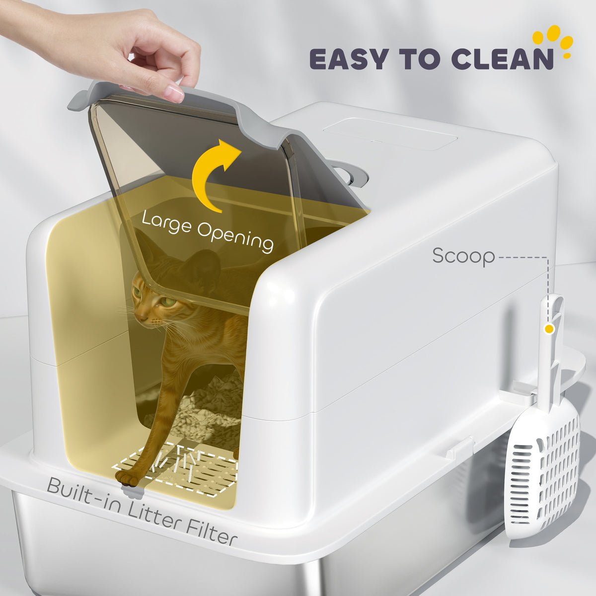 Stainless steel cat litter box – image 4