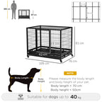 PawHut Heavy-Duty Dog Crate on Wheels – 109cm – product view 3