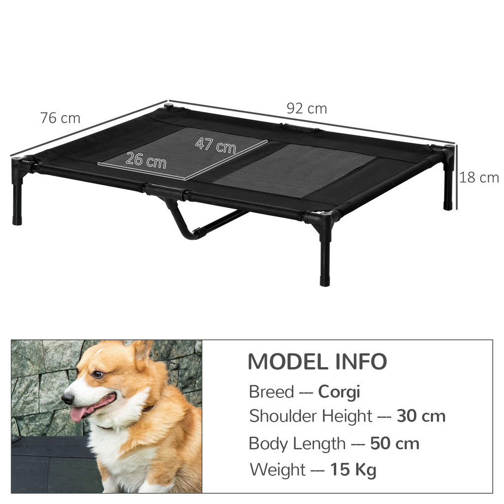 PawHut Raised Mesh Dog Bed – Black, 92cm – product view 3
