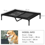 PawHut Raised Mesh Dog Bed – Black, 92cm – product view 3