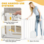 Pressure-fit dog gate with cat flap – image 1