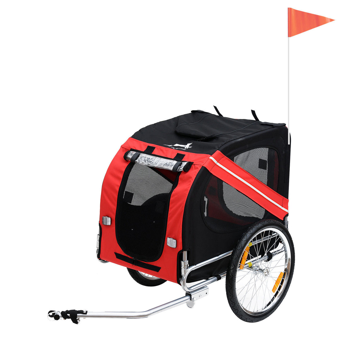 PawHut Dog Bicycle Trailer – Red & Black – product view 1