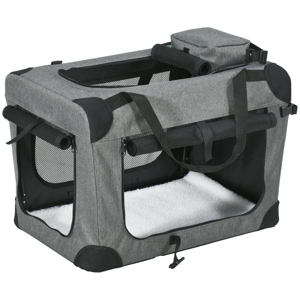 PawHut Oxford Fabric Pet Carrier – Grey, 60cm – product view 1
