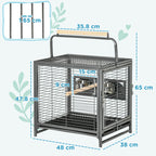 PawHut Bird Travel Cage with Bowls & Perches – product view 3