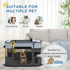PawHut Folding Mesh Pet Playpen – Grey – product view 4