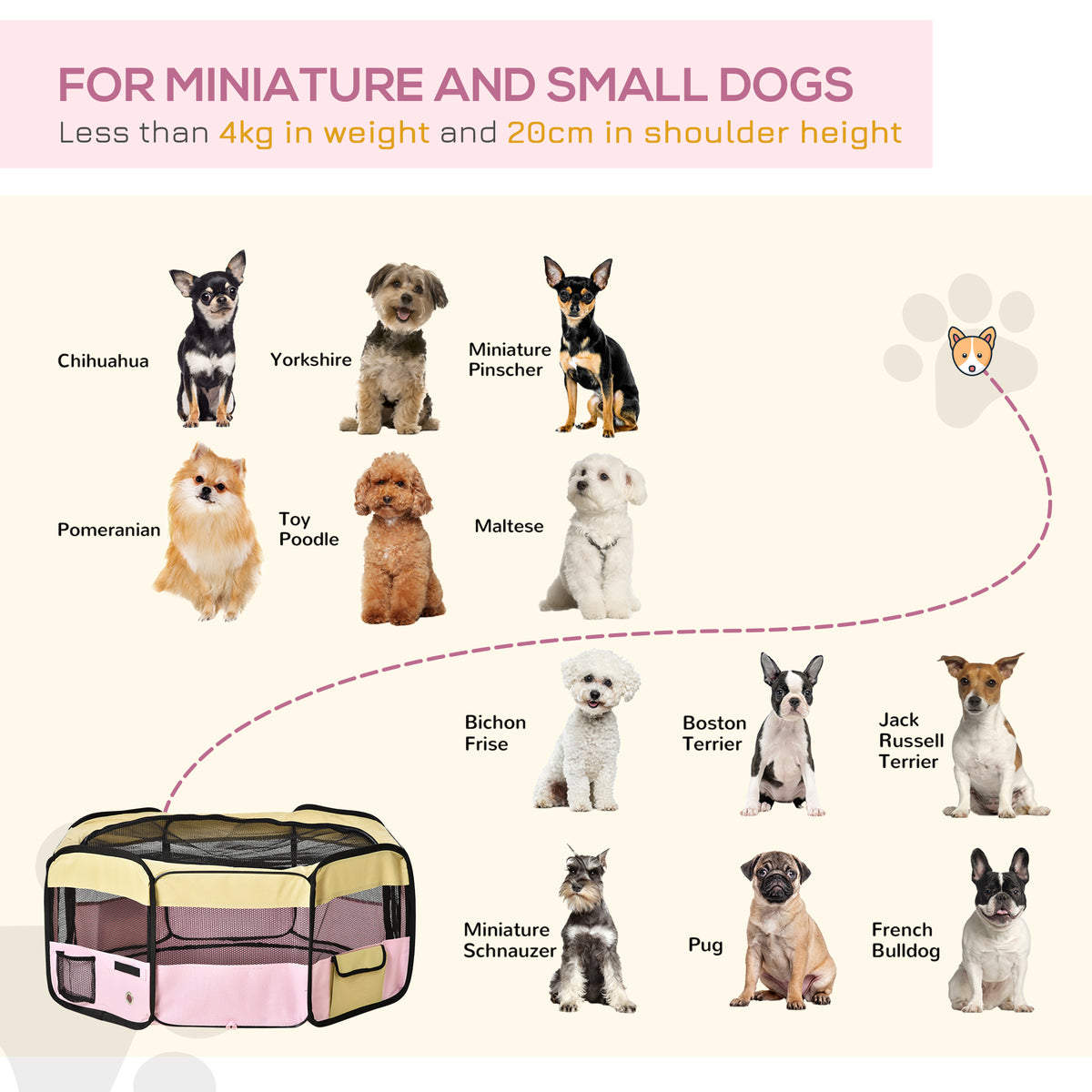Foldable pink pet playpen – image 2