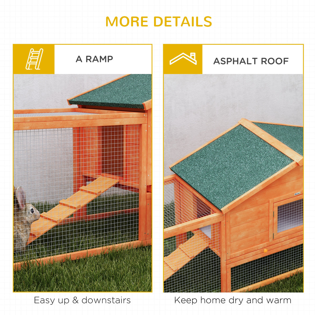 Wooden rabbit hutch with run – image 2