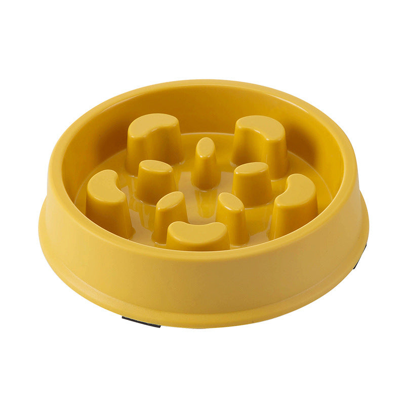 Yellow slow feeder bowl