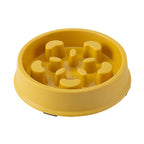 Yellow slow feeder bowl